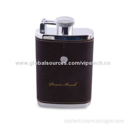 MP3 Player Charger with 6,600mAh Capacity, Flagon Shape, Classical PU DesignNew